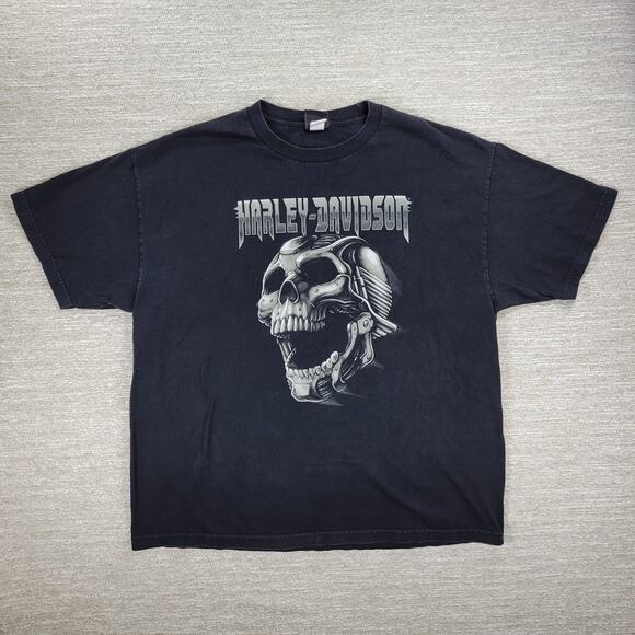 Harley Davidson Myrtle Beach 3D Skull T-shirt Mens XXL Black Bravado Tag 2016 - Picture 11 of 15